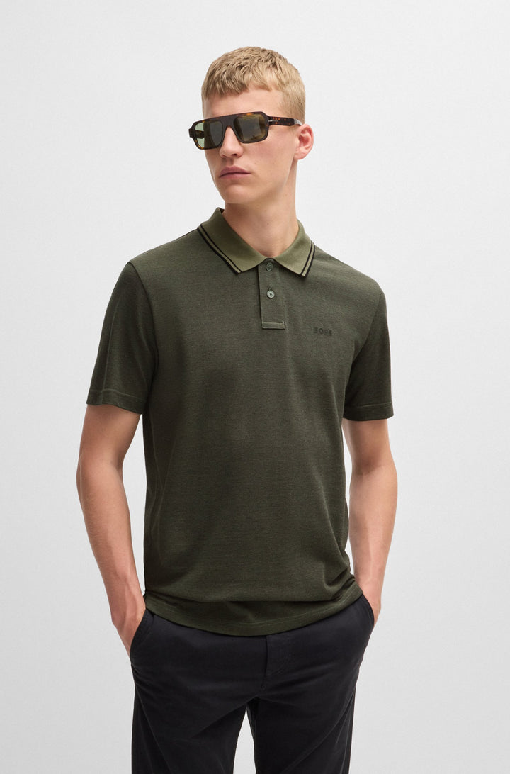 BOSS Polos Relaxed Fit in Cotton - PEOXFORDNEW 10256894 01-50507814- Concorde Fashion#color_green-349