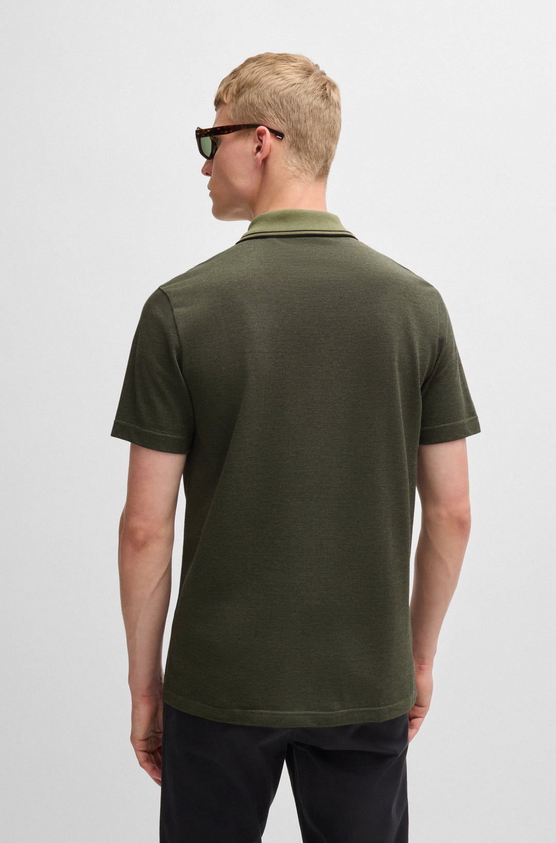 BOSS Polos Relaxed Fit in Cotton - PEOXFORDNEW 10256894 01-50507814- Concorde Fashion#color_green-349