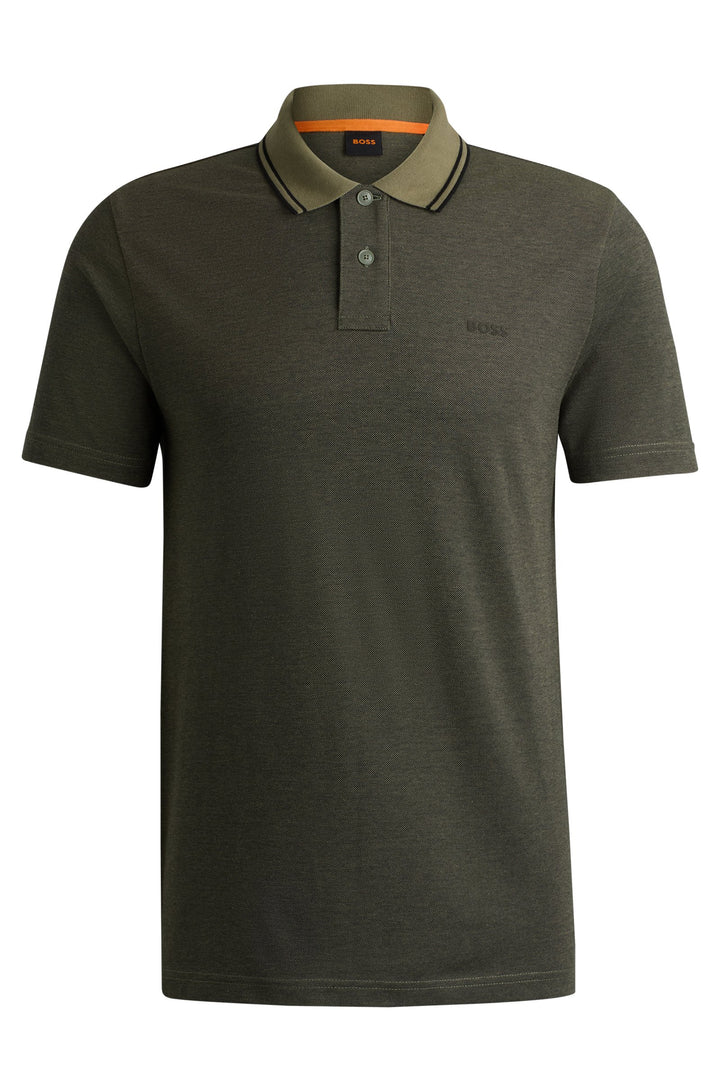 BOSS Polos Relaxed Fit in Cotton - PEOXFORDNEW 10256894 01-50507814- Concorde Fashion#color_green-349
