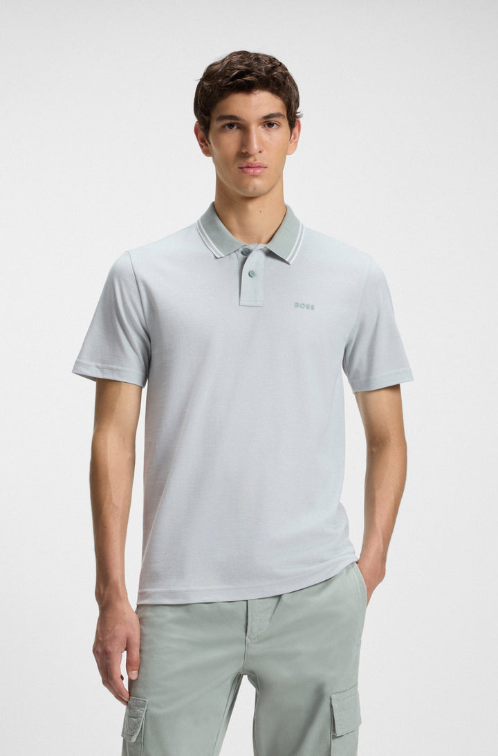 BOSS Polos Relaxed Fit in Cotton - PEOXFORDNEW 10256894 01-50507814- Concorde Fashion#color_green-351