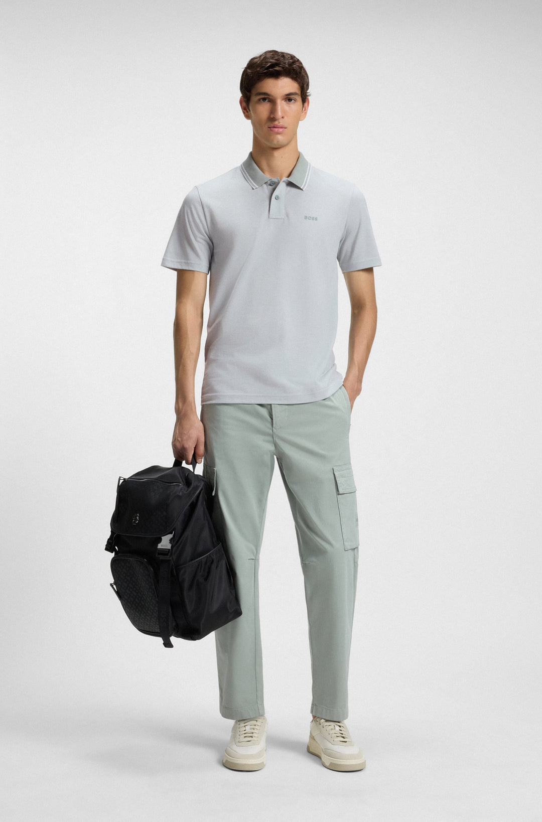 BOSS Polos Relaxed Fit in Cotton - PEOXFORDNEW 10256894 01-50507814- Concorde Fashion#color_green-351