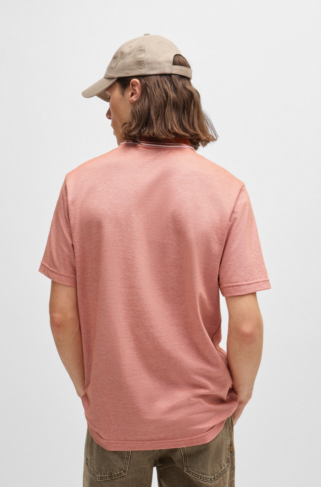 BOSS Polos Relaxed Fit in Cotton - PEOXFORDNEW 10256894 01-50507814- Concorde Fashion#color_orange-840