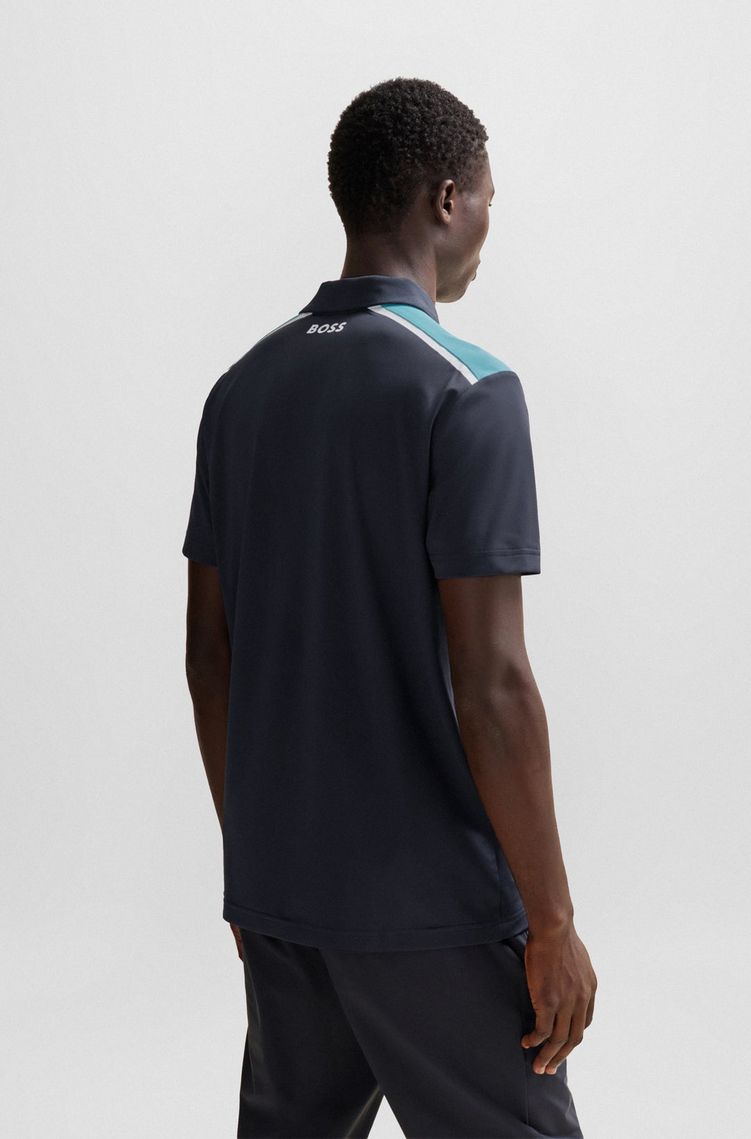 BOSS Regular Fit Polos in Polyester Mix - PADDYTECH 10256982 01-50506150- Concorde Fashion#color_navy-402