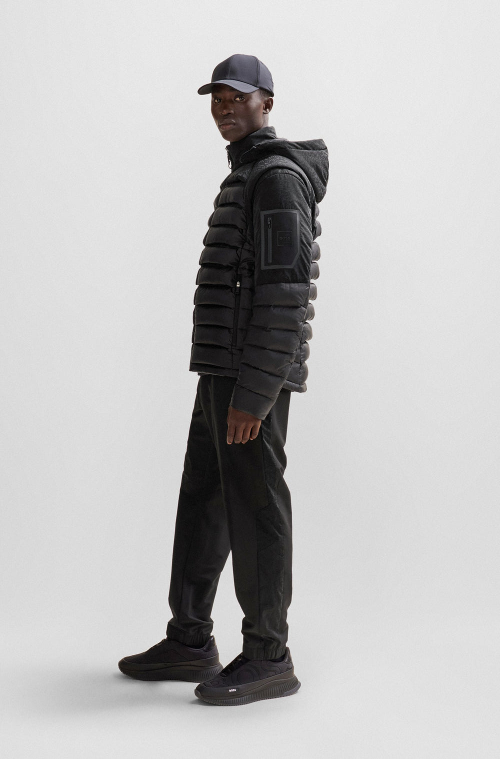 BOSS Regular Fit Casual Jackets in Nylon - J_ROBOT 10257025 01-50504423- Concorde Fashion#color_black-001