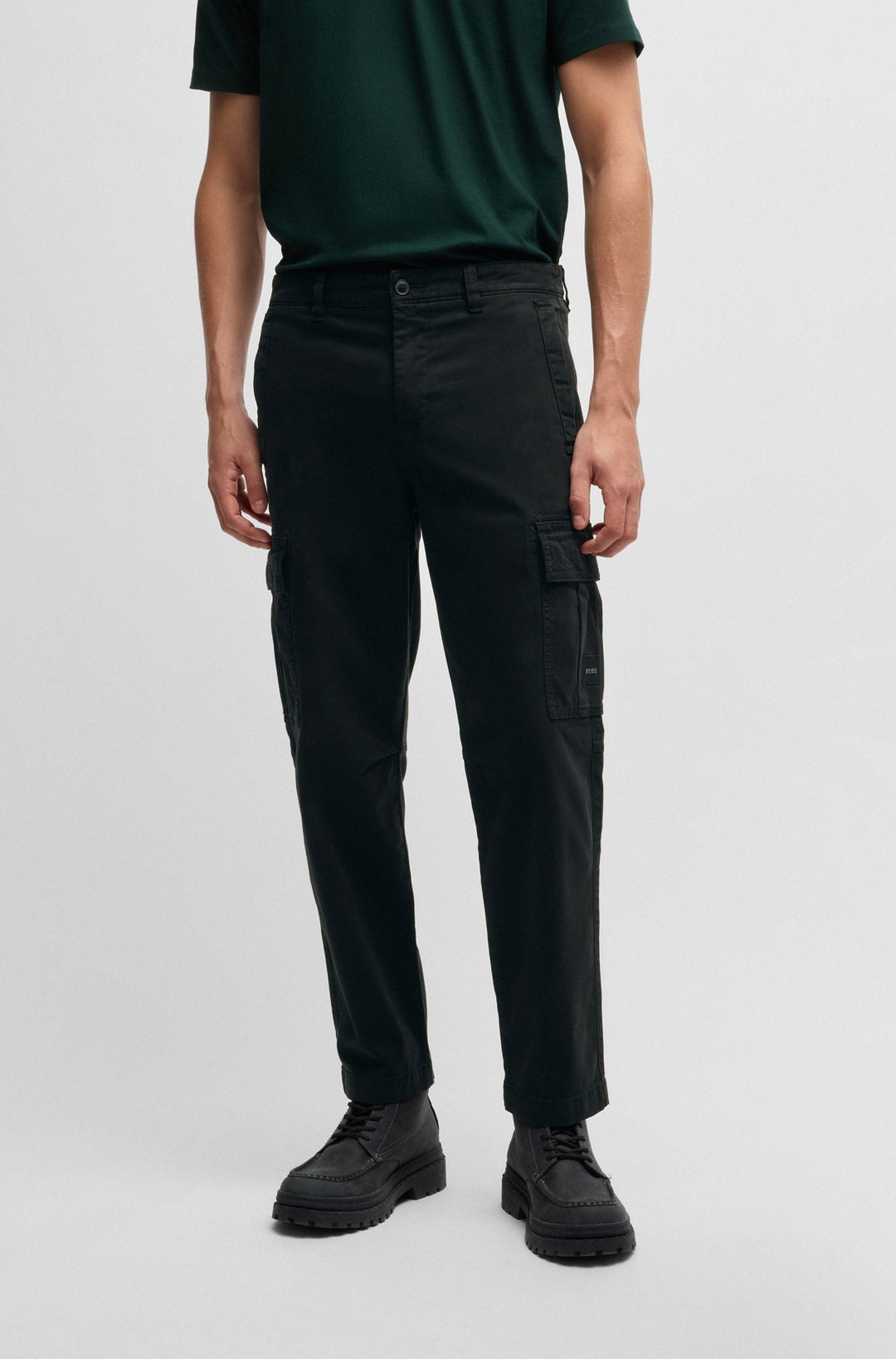 BOSS Trousers Regular Fit in Cotton Mix - SISLA-7-CARGO 10257028 01-50523149- Concorde Fashion#color_black-001