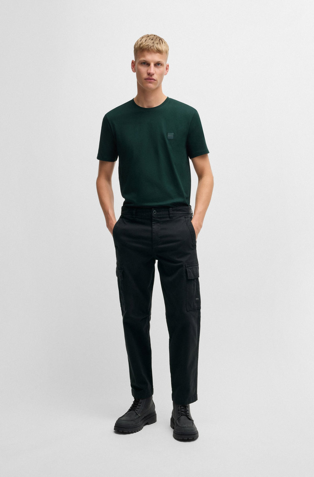 BOSS Trousers Regular Fit in Cotton Mix - SISLA-7-CARGO 10257028 01-50523149- Concorde Fashion#color_black-001