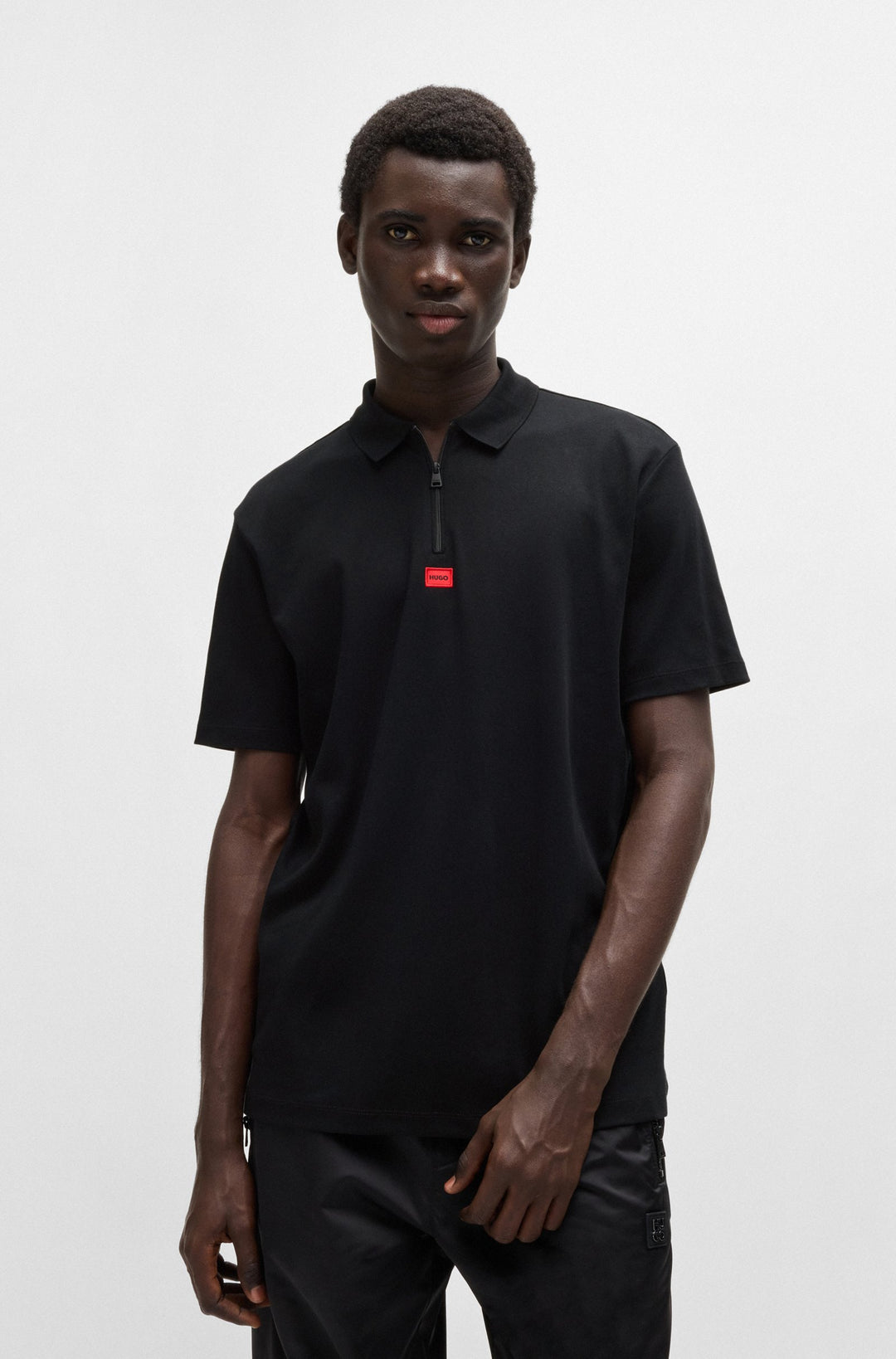 HUGO Polos Regular Fit in Cotton - DERESOM241 10257070 01-50509866- Concorde Fashion#color_black-001