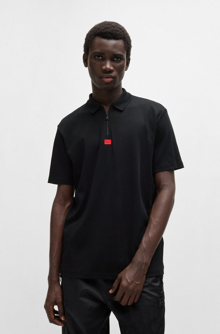 HUGO Polos Regular Fit in Cotton - DERESOM241 10257070 01-50509866- Concorde Fashion#color_black-001