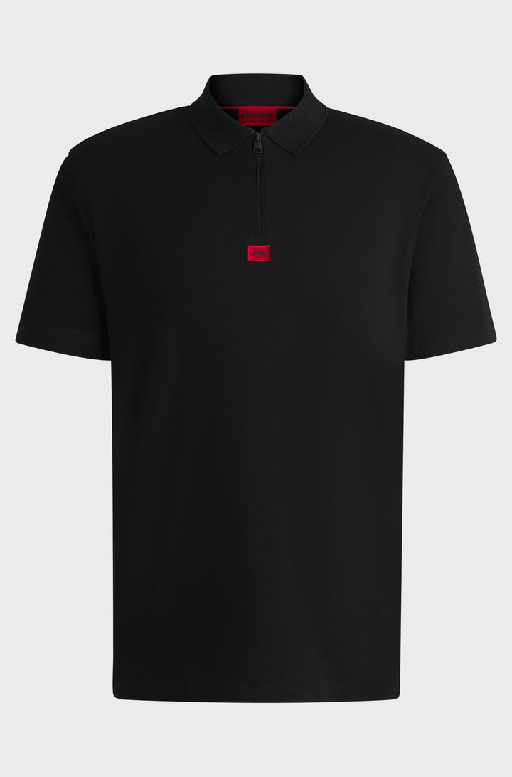 HUGO Polos Regular Fit in Cotton - DERESOM241 10257070 01-50509866- Concorde Fashion#color_black-001