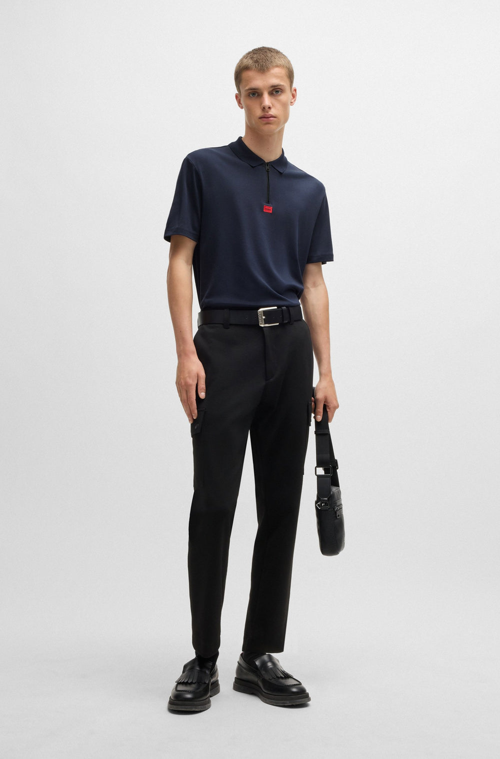 HUGO Polos Regular Fit in Cotton - DERESOM241 10257070 01-50509866- Concorde Fashion#color_navy-405