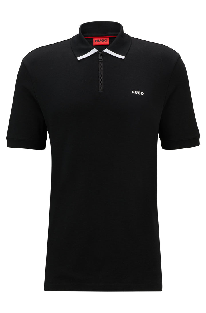 HUGO RED Regular Fit Polos in Cotton - DALOMINO 10257070 01-50511721- Concorde Fashion#color_black-001