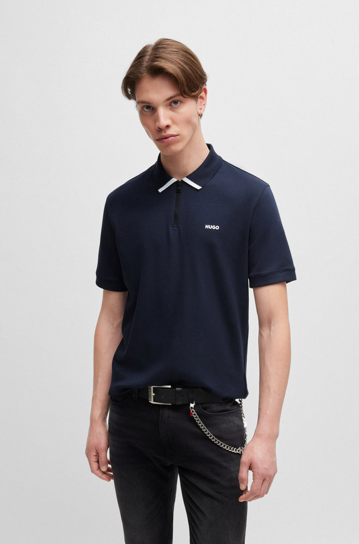 HUGO Polos Regular Fit in Cotton - DALOMINO 10257070 01-50511721- Concorde Fashion#color_navy-405