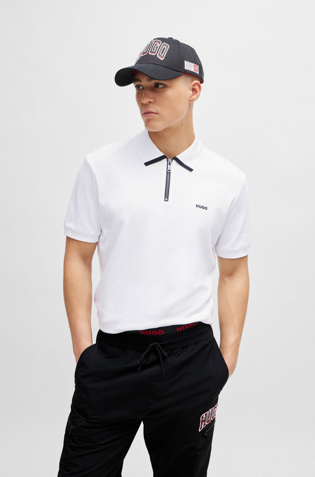 HUGO RED Regular Fit Polos in Cotton - DALOMINO 10257070 01-50511721- Concorde Fashion#color_white-100