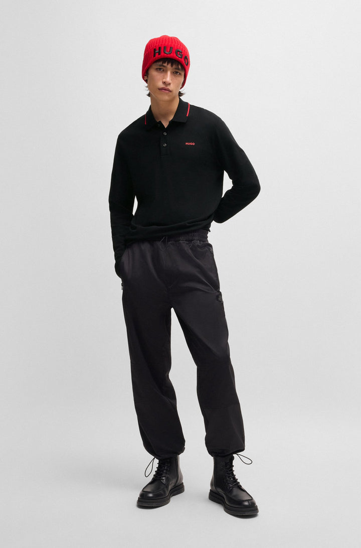 HUGO Polos Regular Fit in Cotton - DERRIKO 10257070 01-50525864- Concorde Fashion#color_black-001