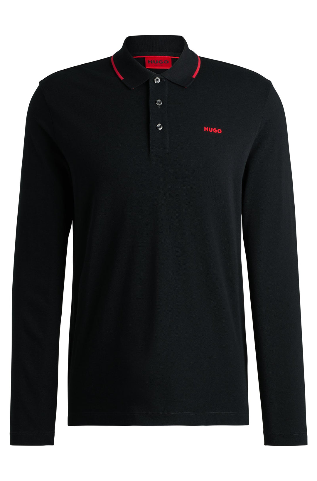 HUGO Polos Regular Fit in Cotton - DERRIKO 10257070 01-50525864- Concorde Fashion#color_black-001