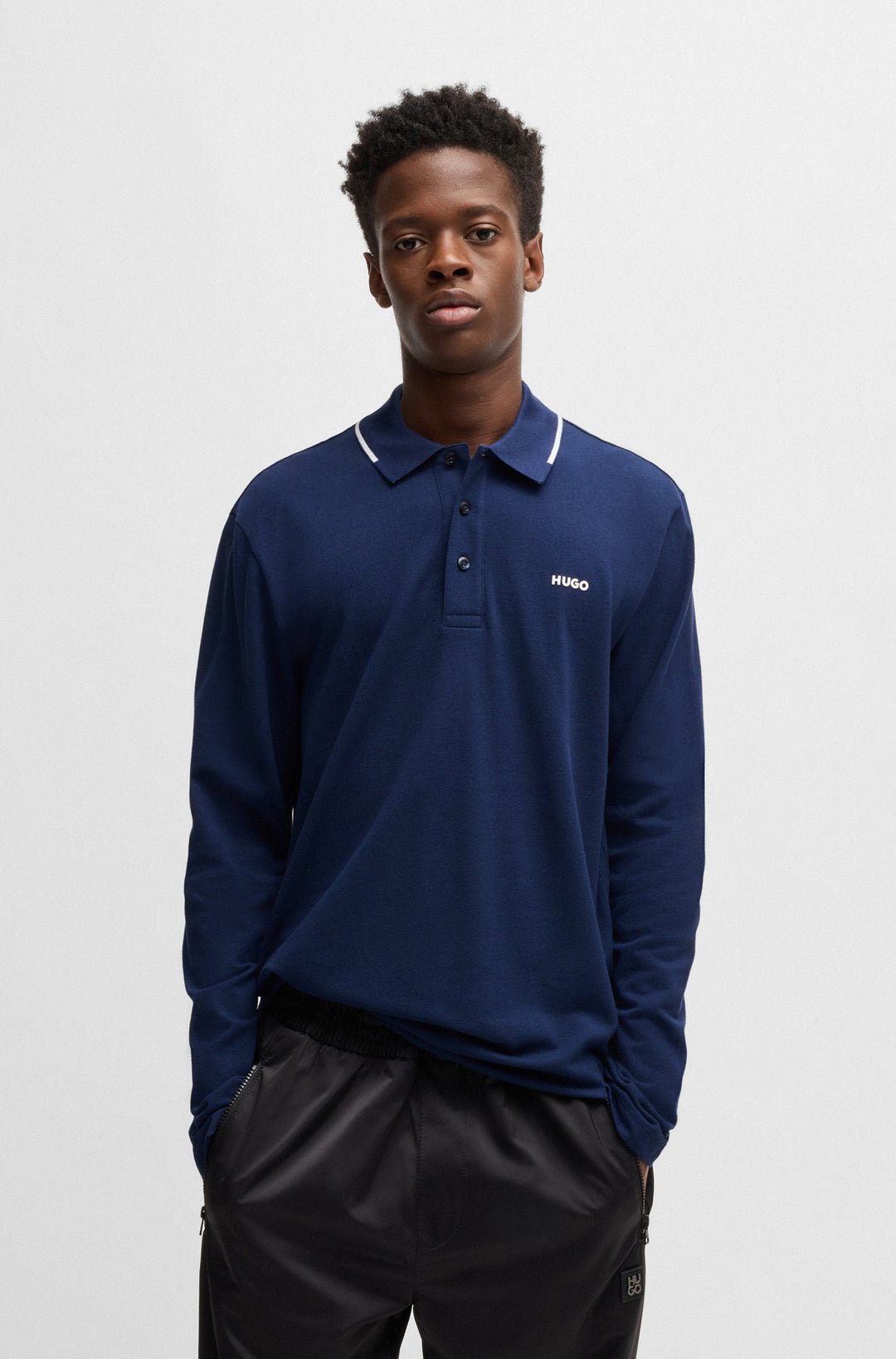 HUGO Polos Regular Fit in Cotton - DERRIKO 10257070 01-50525864- Concorde Fashion#color_navy-407