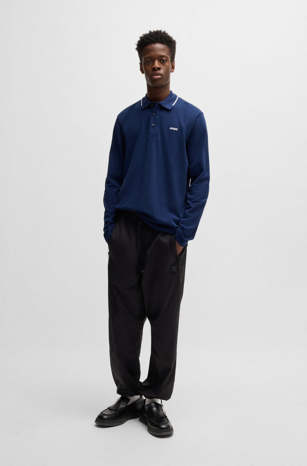 HUGO Polos Regular Fit in Cotton - DERRIKO 10257070 01-50525864- Concorde Fashion#color_navy-407