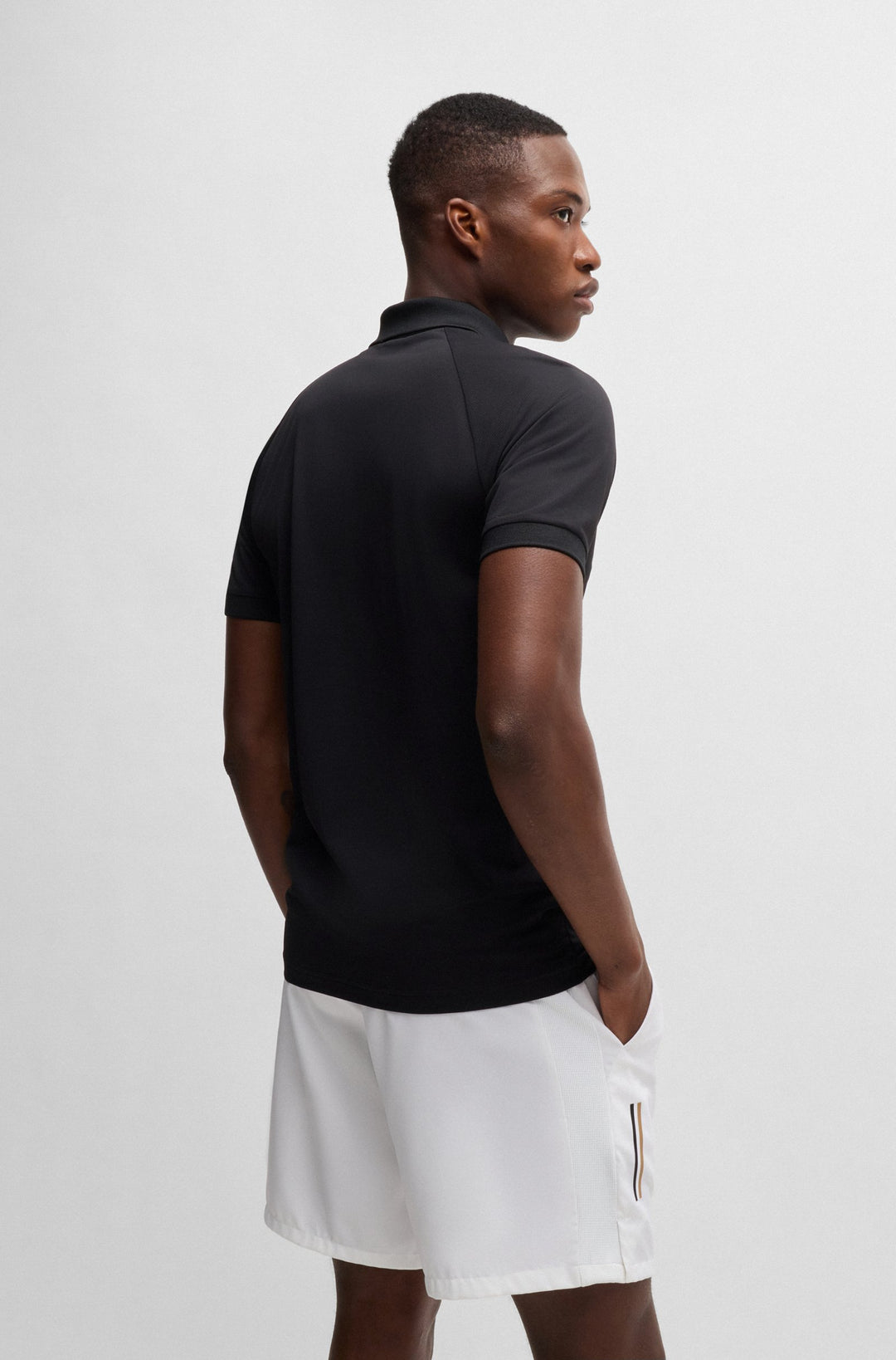 BOSS Polos Slim Fit in Polyester - PATTEO MB 15 10257118 01-50519853- Concorde Fashion#color_black-001