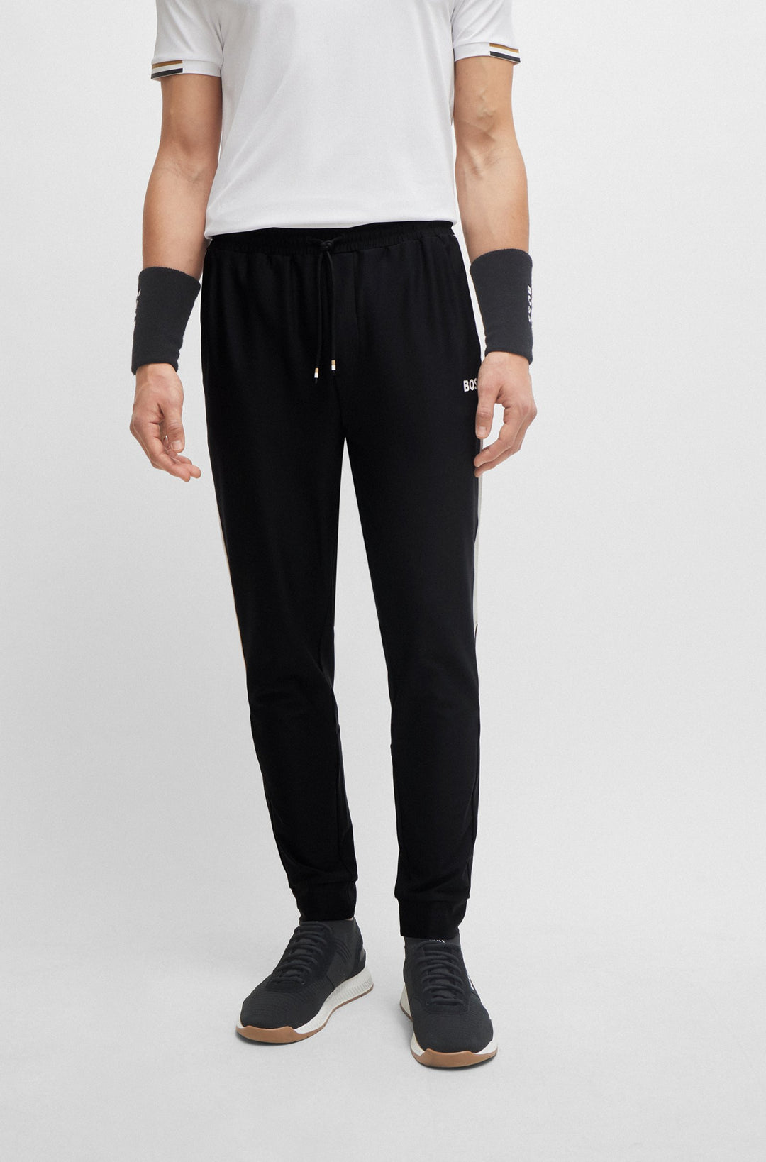 BOSS Regular Fit Jogging Pants in Polyester Mix - HICON MB 2 10257168 01-50506163- Concorde Fashion#color_black-001