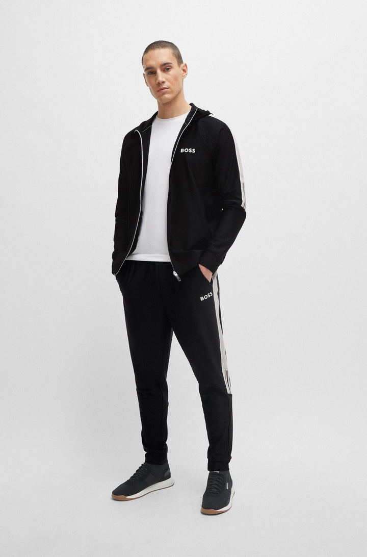 BOSS Regular Fit Jogging Pants in Polyester Mix - HICON MB 2 10257168 01-50506163- Concorde Fashion#color_black-001
