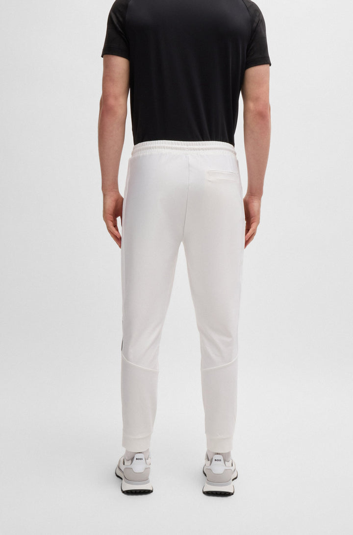 BOSS Regular Fit Jogging Pants in Polyester Mix - HICON MB 2 10257168 01-50506163- Concorde Fashion#color_white-100