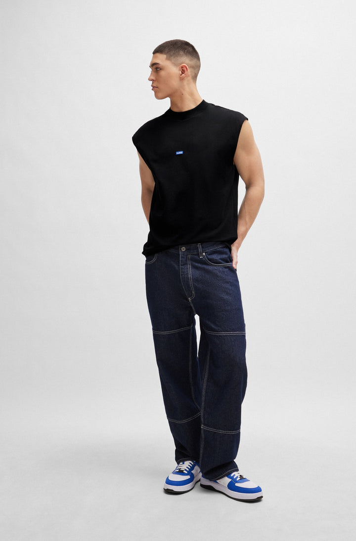 HUGO BLUE Regular Fit T-Shirts in Cotton - NAVERTZ 10257318 01-50509773- Concorde Fashion#color_black-001