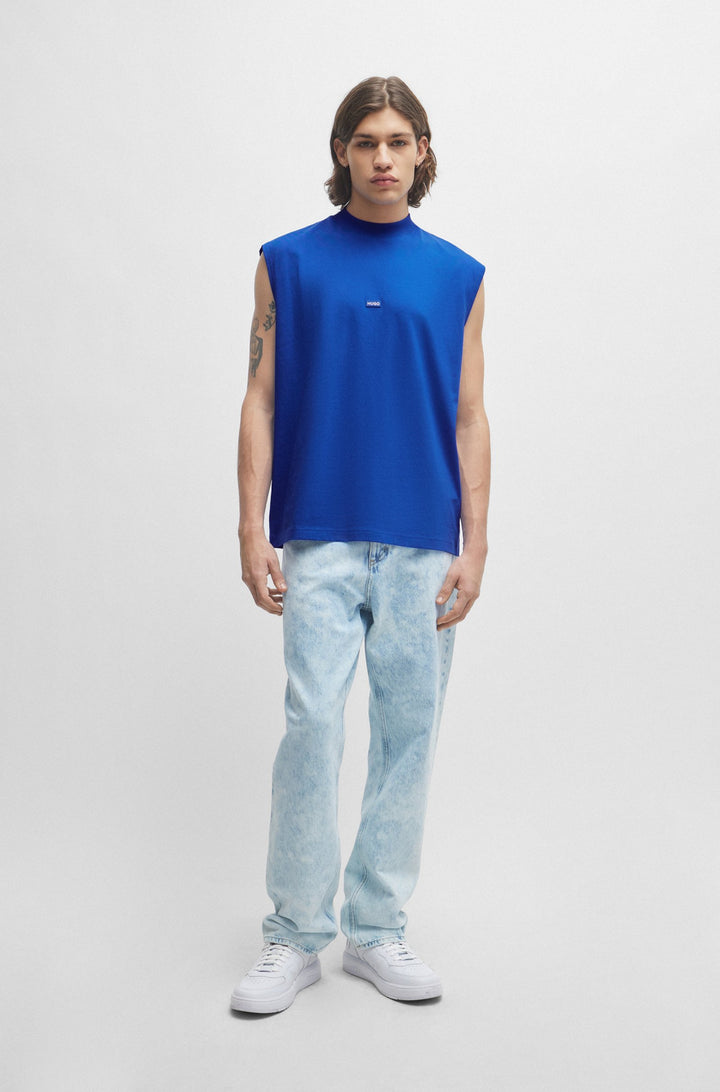 HUGO BLUE Regular Fit T-Shirts in Cotton - NAVERTZ 10257318 01-50509773- Concorde Fashion#color_blue-493