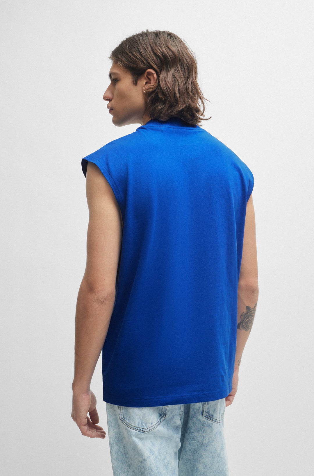 HUGO BLUE Regular Fit T-Shirts in Cotton - NAVERTZ 10257318 01-50509773- Concorde Fashion#color_blue-493