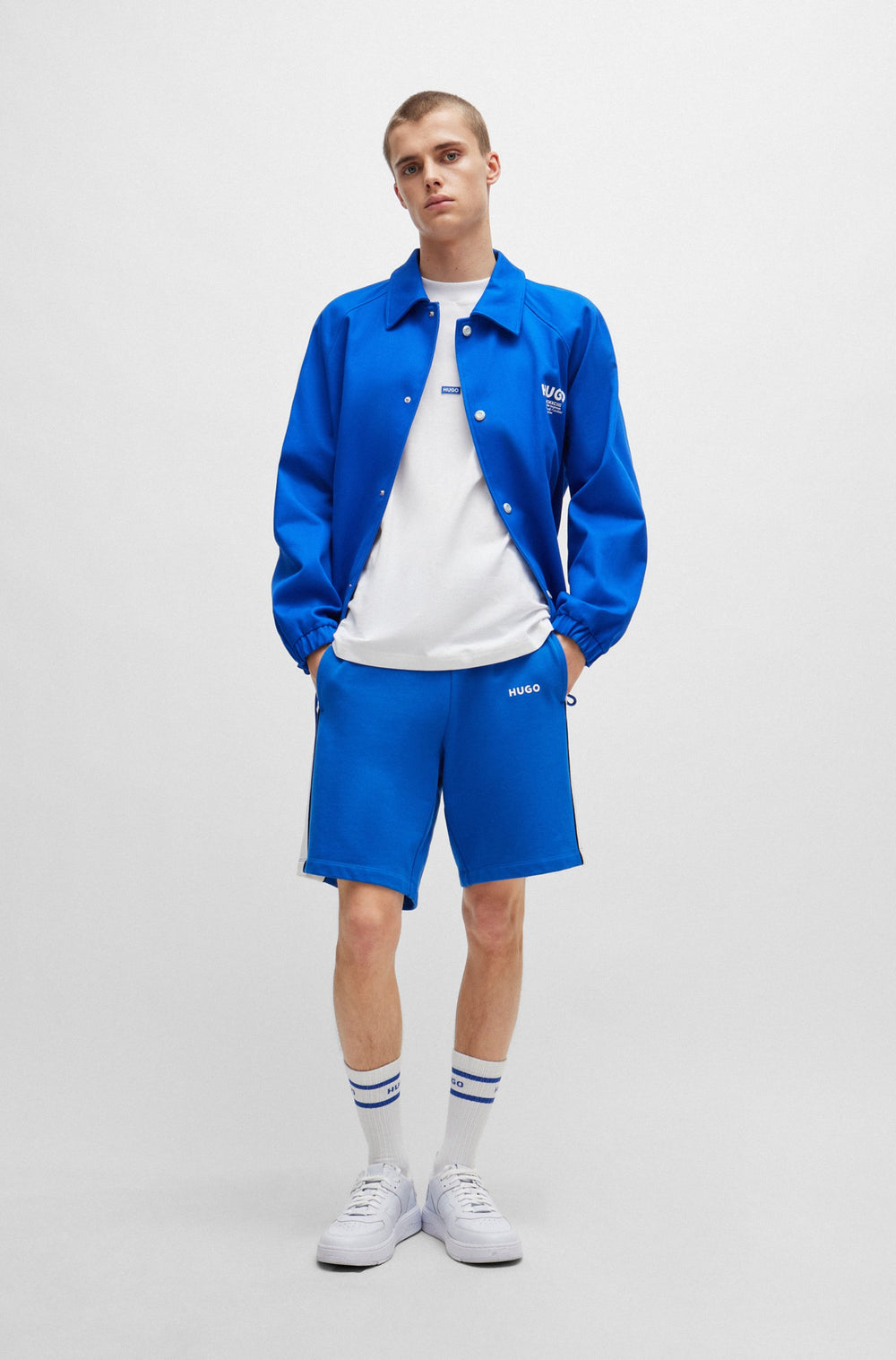 HUGO BLUE Regular Fit T-Shirts in Cotton - NAVERTZ 10257318 01-50509773- Concorde Fashion#color_white-100