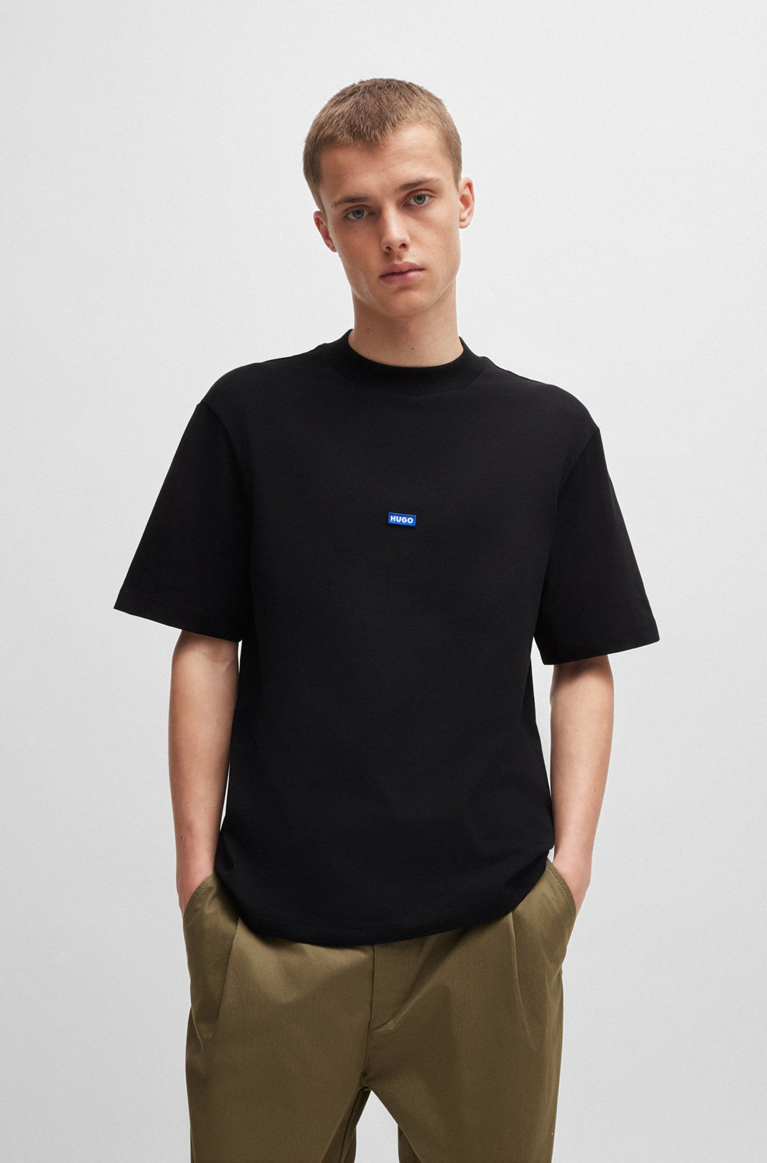 HUGO BLUE Regular Fit T-Shirts in Cotton - NIEROS 10257318 01-50509991- Concorde Fashion#color_black-001