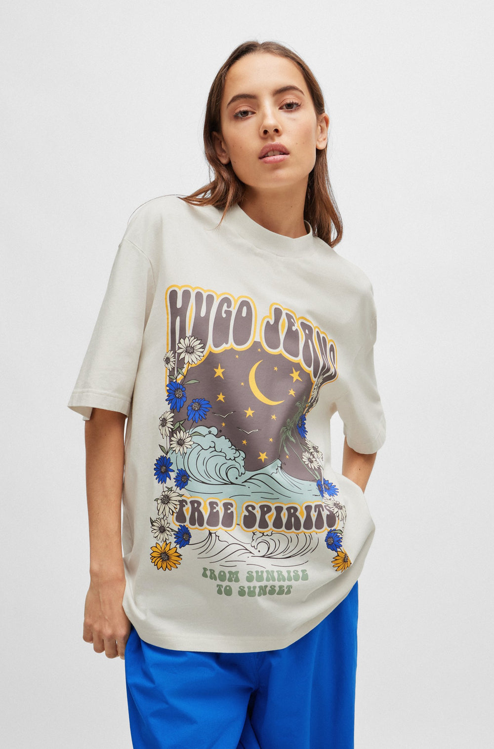 HUGO BLUE Regular Fit T-Shirts in Cotton - NIRITO 10257318 01-50513199- Concorde Fashion#color_white-121