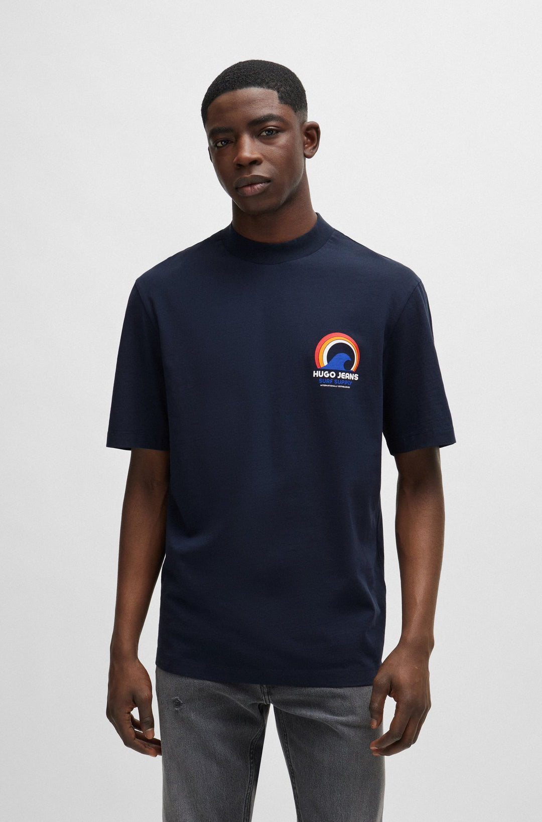 HUGO BLUE Regular Fit T-Shirts in Cotton - NINDLI 10257318 01-50513306- Concorde Fashion#color_navy-405