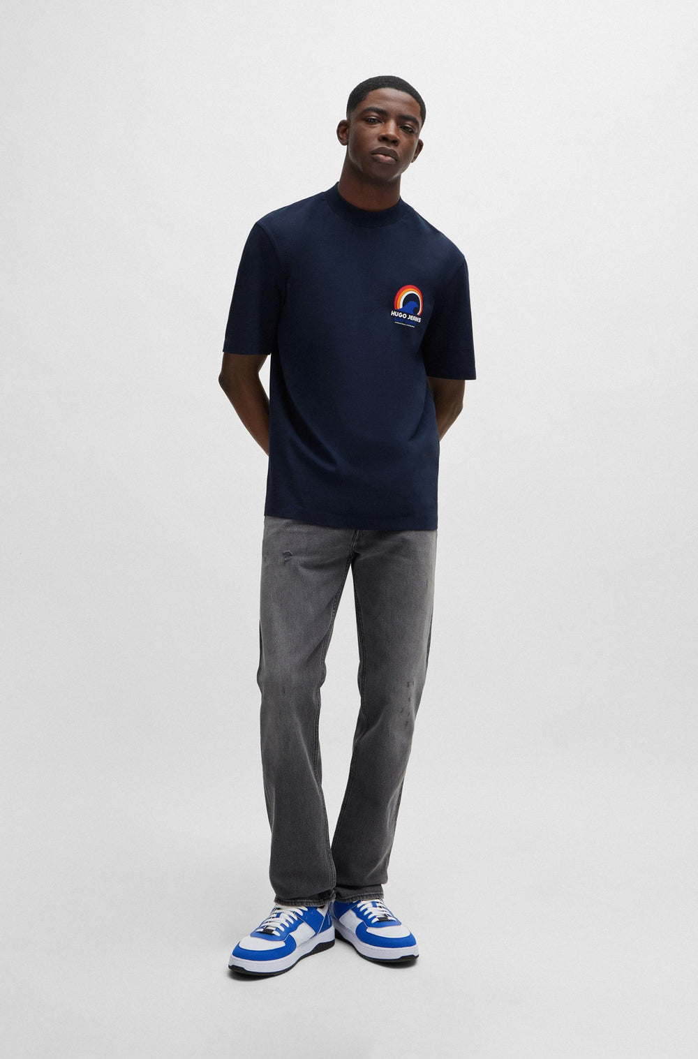 HUGO BLUE Regular Fit T-Shirts in Cotton - NINDLI 10257318 01-50513306- Concorde Fashion#color_navy-405