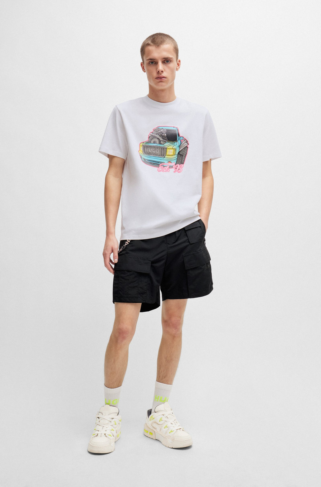 HUGO RED Relaxed Fit T-Shirts in Cotton - DAMOTORO 10257318 01-50514092- Concorde Fashion#color_white-100