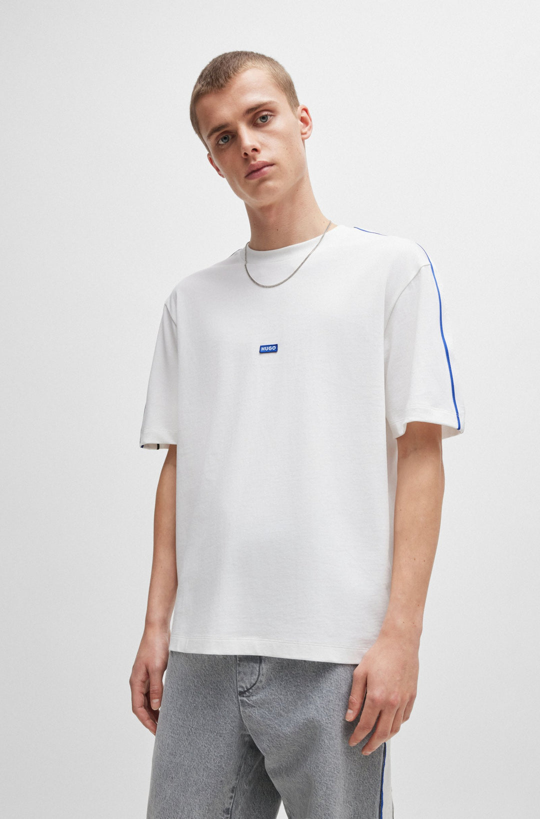 HUGO T-Shirts Regular Fit in Cotton - NELOY 10257318 01-50516980- Concorde Fashion#color_white-100