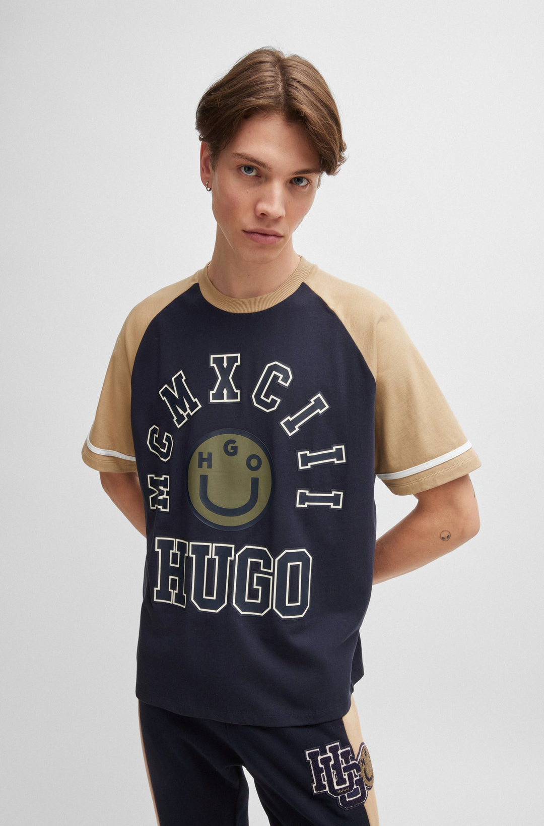 HUGO T-Shirts Loose Fit in Cotton - NACAMOS 10257318 01-50517770- Concorde Fashion#color_navy-405