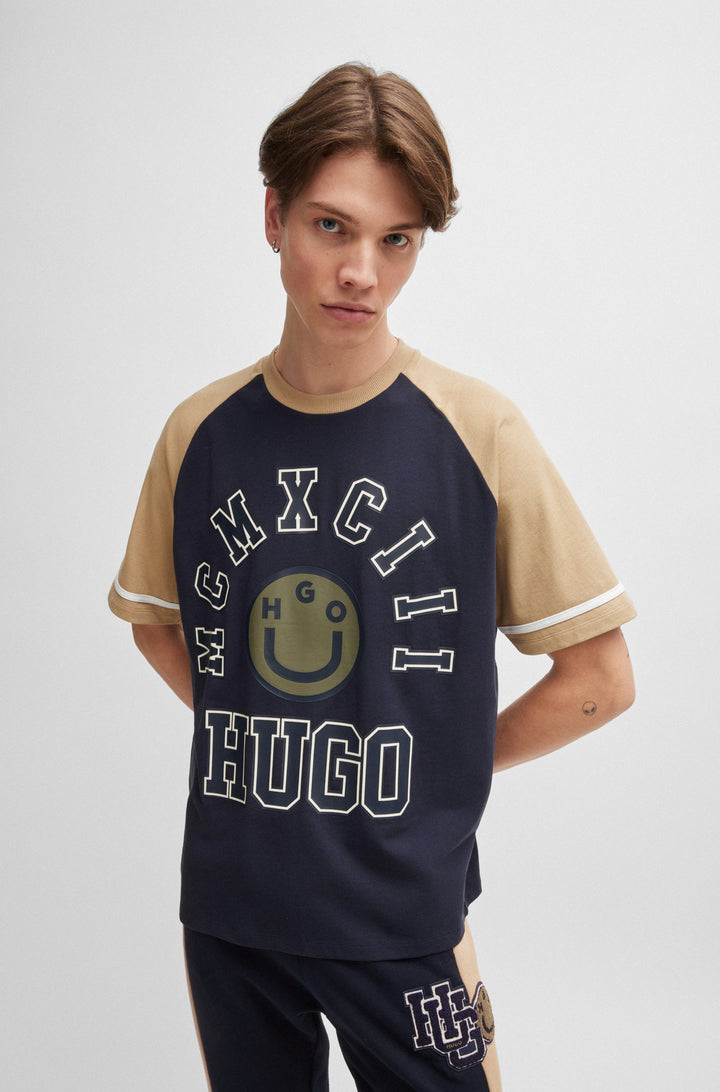 HUGO T-Shirts Loose Fit in Cotton - NACAMOS 10257318 01-50517770- Concorde Fashion#color_navy-405