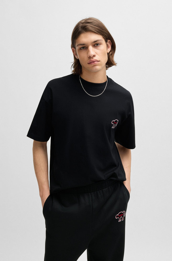 HUGO T-Shirts Relaxed Fit in Cotton - DIMONADE 10257318 01-50518963- Concorde Fashion#color_black-001