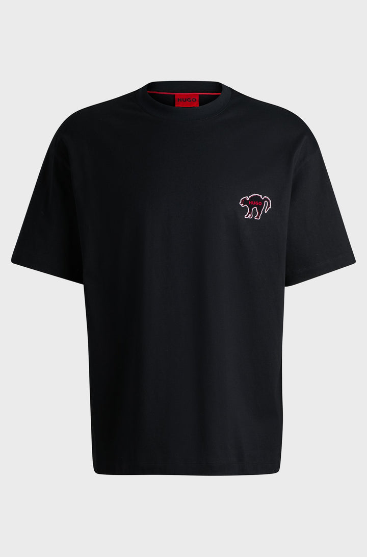 HUGO T-Shirts Relaxed Fit in Cotton - DIMONADE 10257318 01-50518963- Concorde Fashion#color_black-001