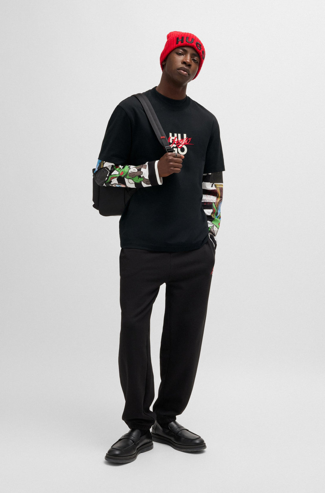 HUGO T-Shirts Relaxed Fit in Cotton - DLONGNY 10257318 01-50521076- Concorde Fashion#color_black-001