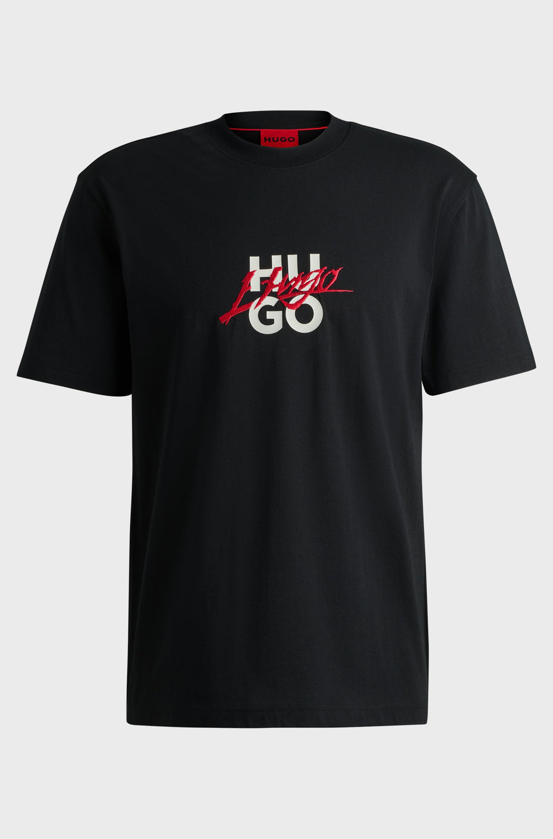 HUGO T-Shirts Relaxed Fit in Cotton - DLONGNY 10257318 01-50521076- Concorde Fashion#color_black-001