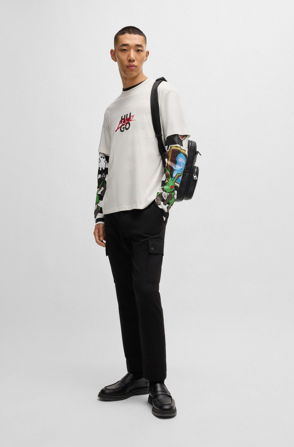 HUGO T-Shirts Relaxed Fit in Cotton - DLONGNY 10257318 01-50521076- Concorde Fashion#color_white-101