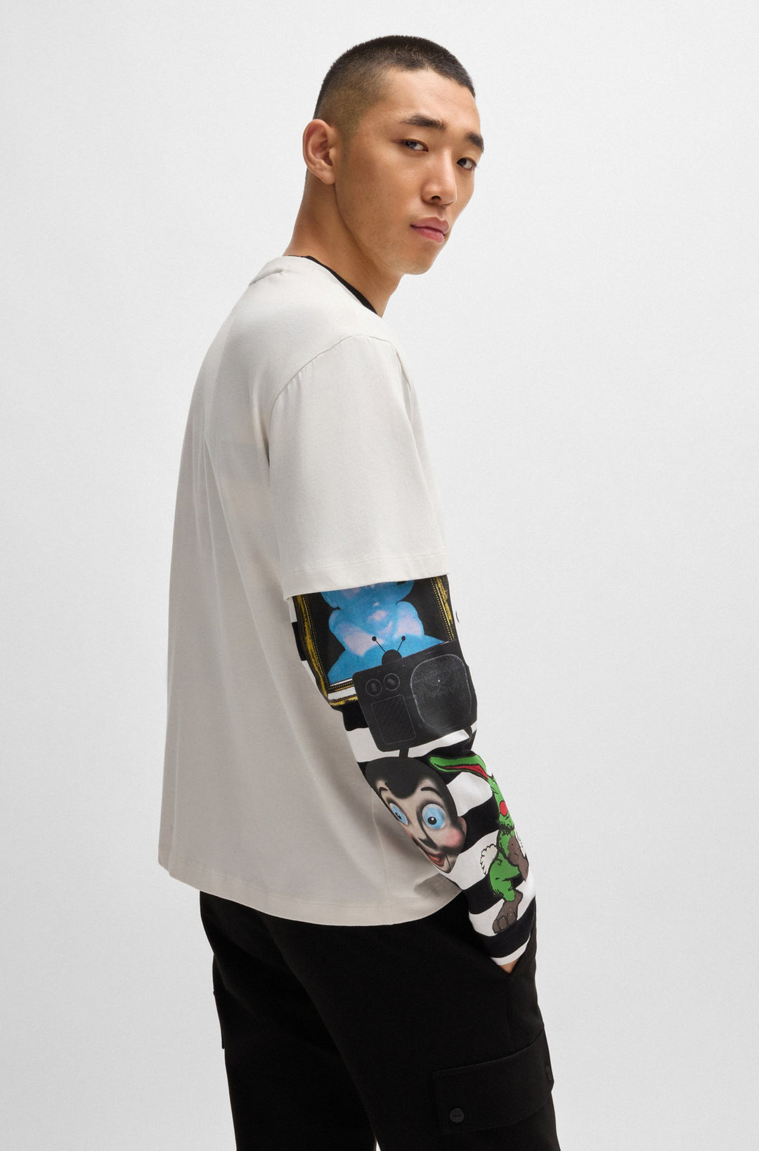 HUGO T-Shirts Relaxed Fit in Cotton - DLONGNY 10257318 01-50521076- Concorde Fashion#color_white-101