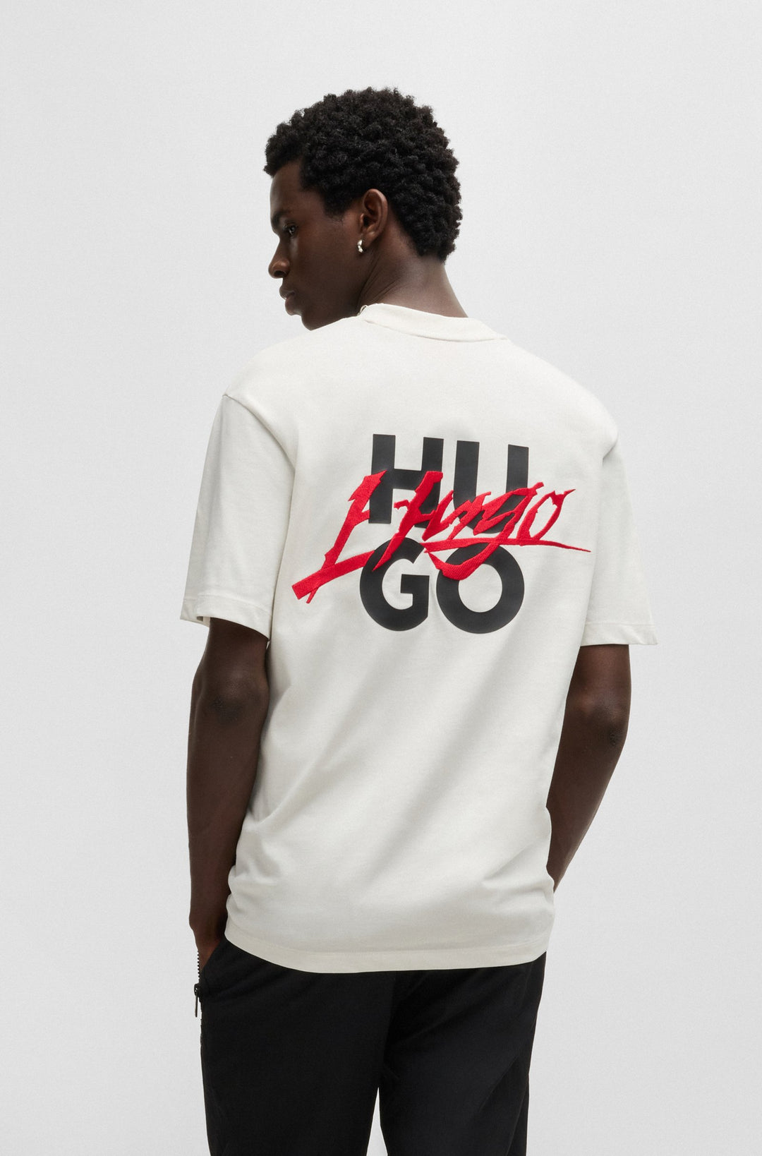 HUGO T-Shirts Relaxed Fit in Cotton - DLOGOTEE 10257318 01-50527926- Concorde Fashion#color_white-101