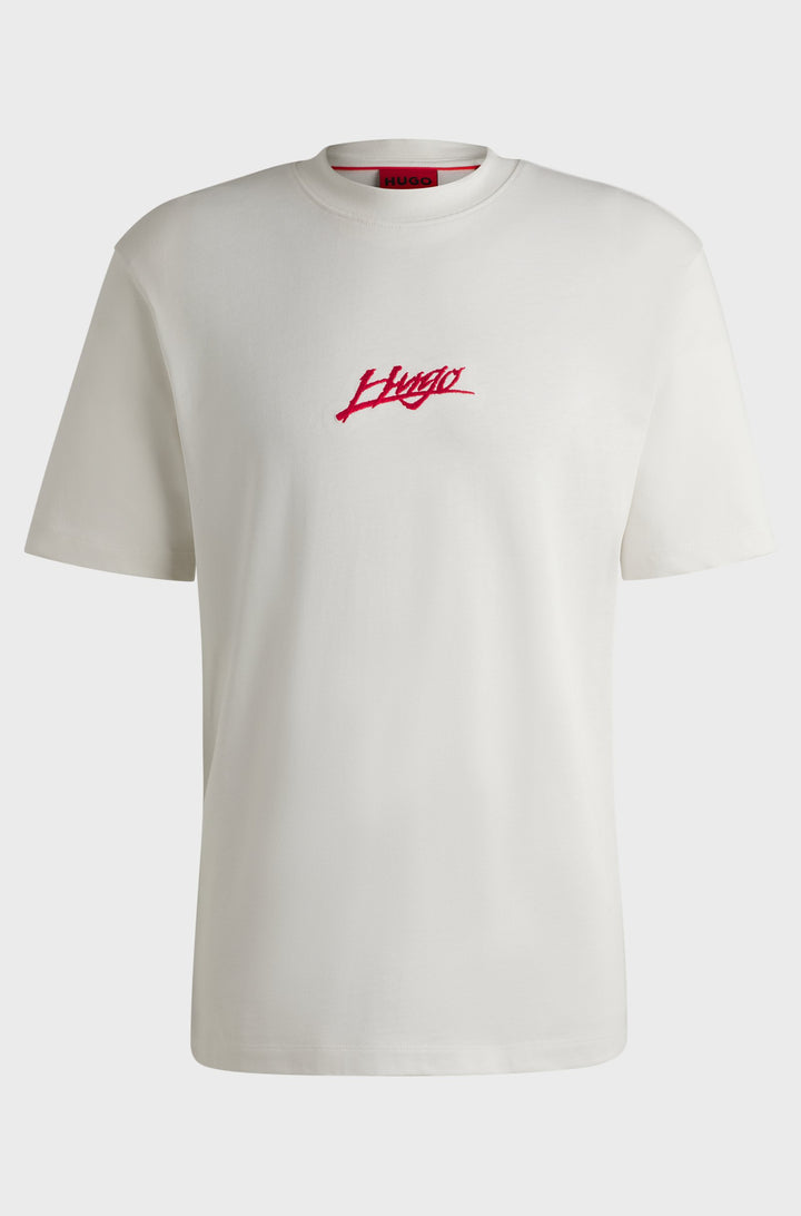 HUGO T-Shirts Relaxed Fit in Cotton - DLOGOTEE 10257318 01-50527926- Concorde Fashion#color_white-101