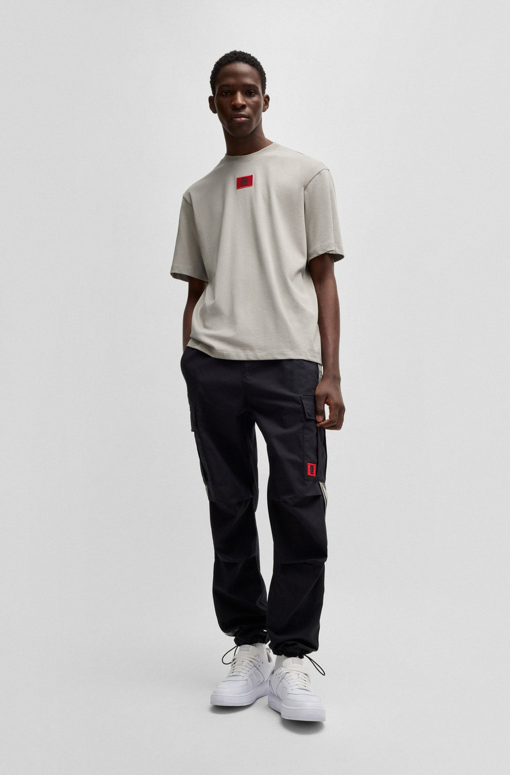 HUGO T-Shirts Relaxed Fit in Cotton - DRAMBOK_RB 10257318 01-50530039- Concorde Fashion#color_grey-035