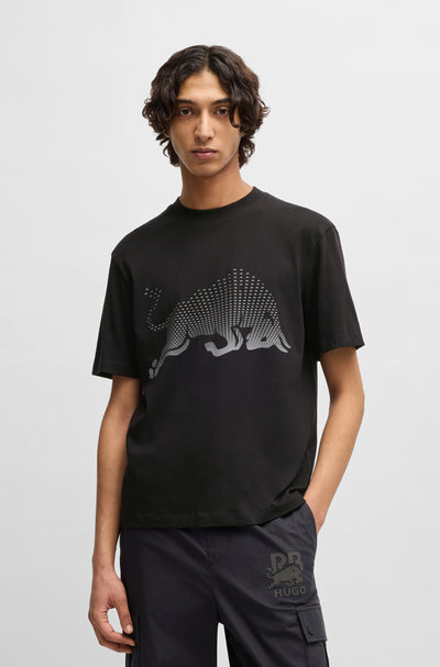 HUGO T-Shirts Relaxed Fit in Cotton - DRICARD_RB 10257318 01-50542775- Concorde Fashion#color_black-001