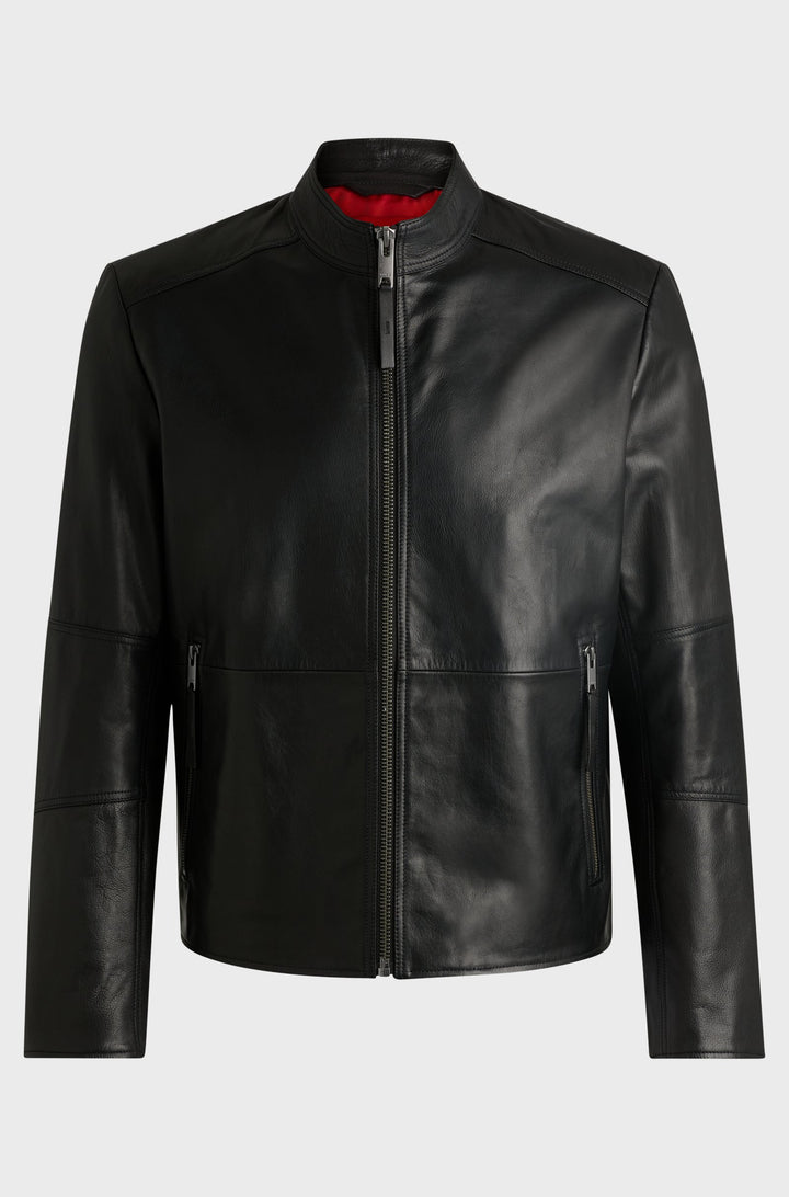 HUGO Casual Jackets Slim Fit in Leather - LOKIS-3 10257422 01-50516869- Concorde Fashion#color_black-001