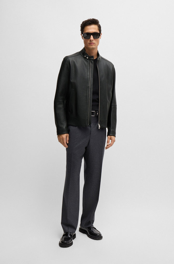 BOSS Casual Jackets Regular Fit in Leather - H-MANSELL2 10257647 01-50518906- Concorde Fashion#color_black-001