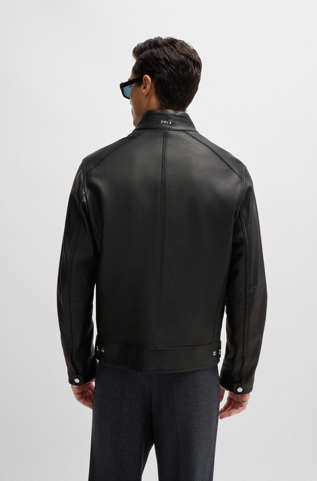 BOSS Casual Jackets Regular Fit in Leather - H-MANSELL2 10257647 01-50518906- Concorde Fashion#color_black-001